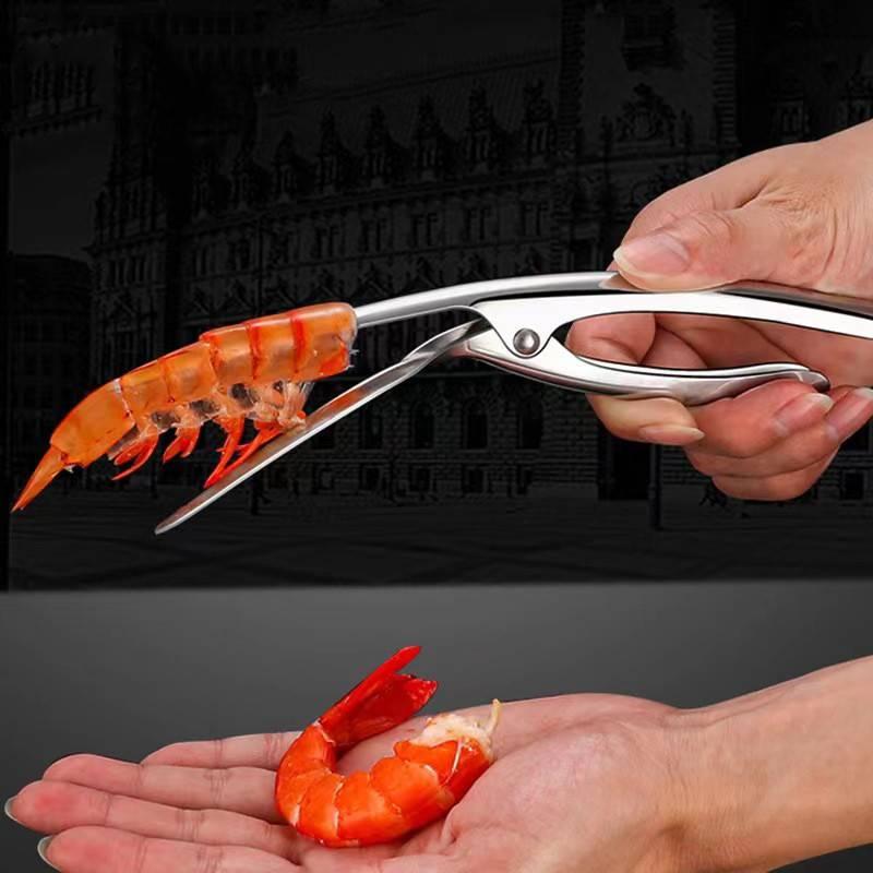 1/2PC Multifunctional Stainless Shrimp Peeling Tools Seafood Quick Sheller Shrimp Line Remover Shrimp Shell Peeler Kitchen Tools