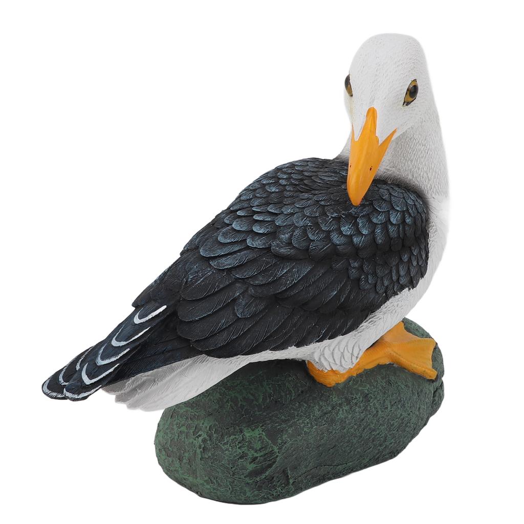 Resin Seagull Statue Sea Bird Figurine Mediterranean Style Ornament for Home Landscape Office