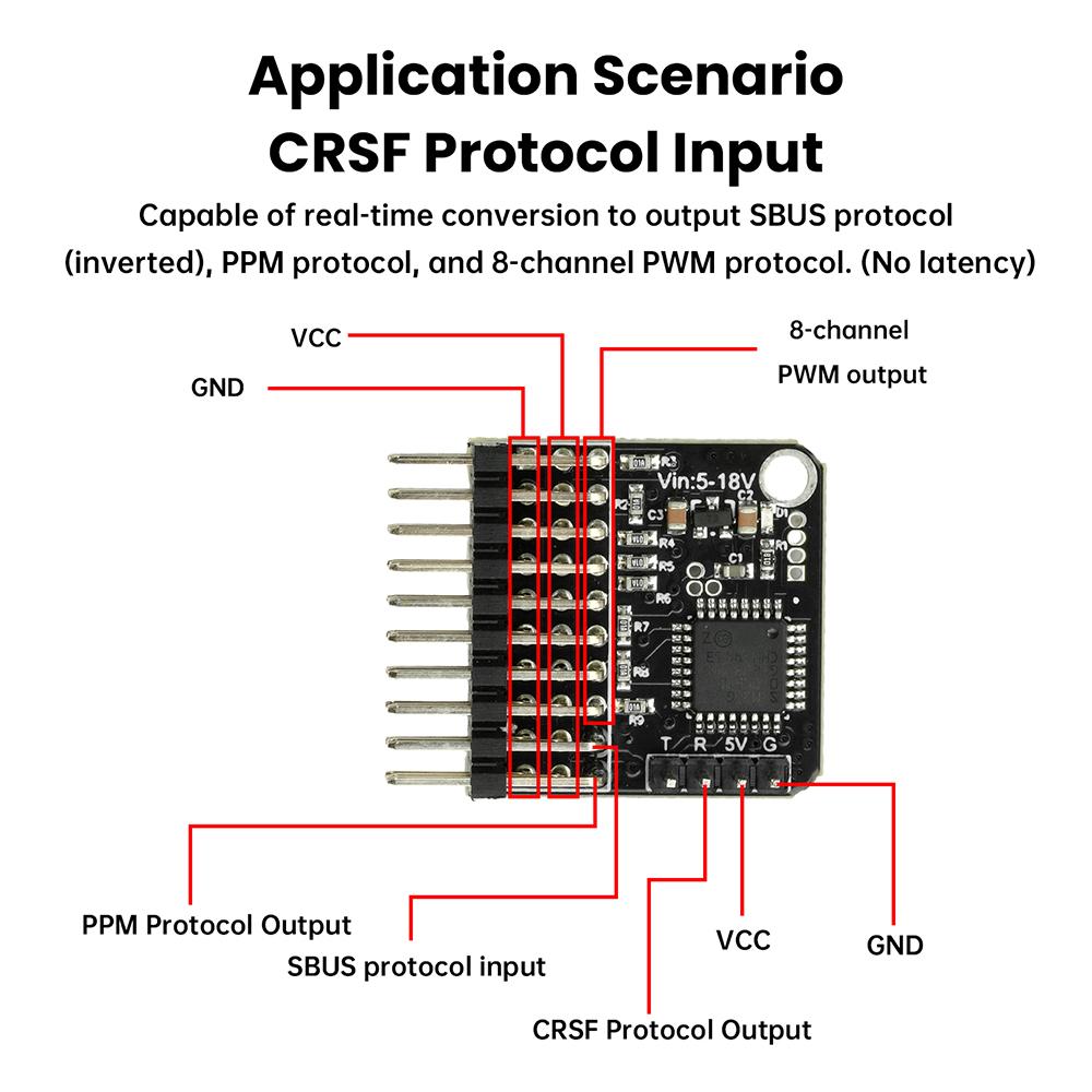 8 Channel Signal Converter PWM Conversion Module Suitable For FPV Unmanned Aerial Vehicle Receiver DC 5-18V