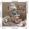 Full Round Drill 5D DIY Diamond Painting "Hedgehog Coffee" 3D Embroidery Cross Stitch Decor