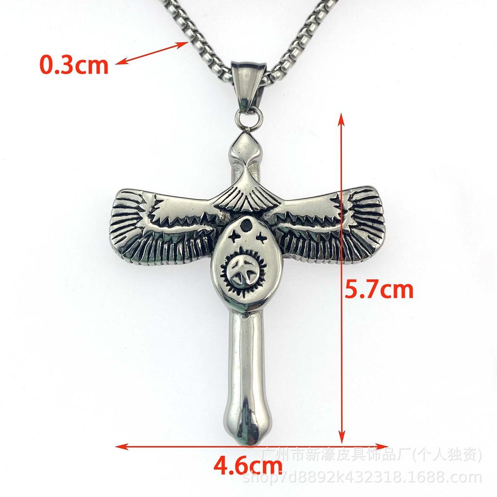 Indian Vintage Simple Eagle Titanium Steel Pendant Personalized Men'S And Women'S Necklace Pendant Accessories Sweater Chain