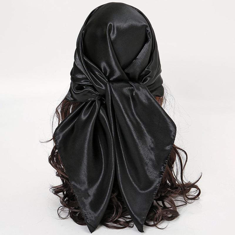 

Luxury Brand Bandana Silk Square 90*90cm Scarf Women Satin Shawl Wrap Hijab Female Scarves Hair Band Wrist Headkerchief 90x90cm
