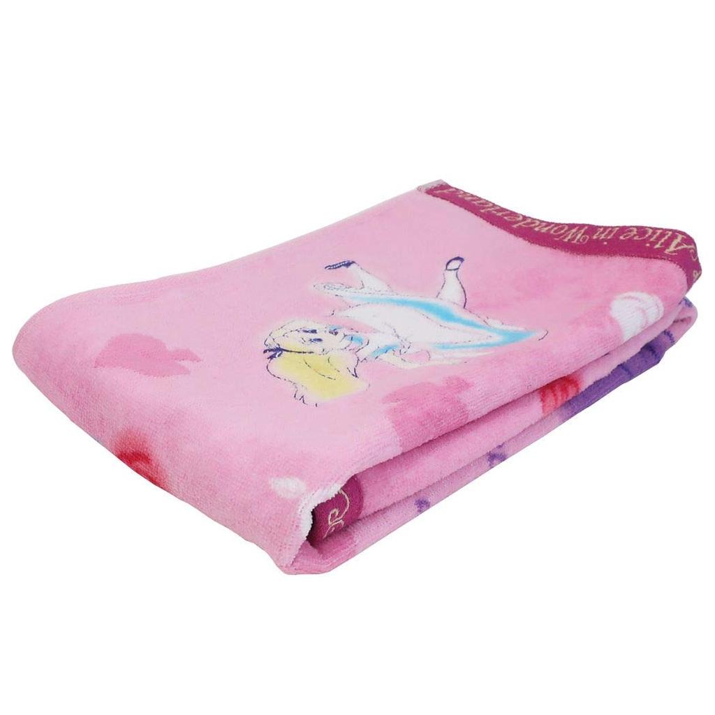 Marushin Face Disney Alice in Wonderland Water Available in Two 34 x 80 cm Towel, Wonder, Cotton, Antibacterial, Odor-Resistant, Embroidered, Sizes,
