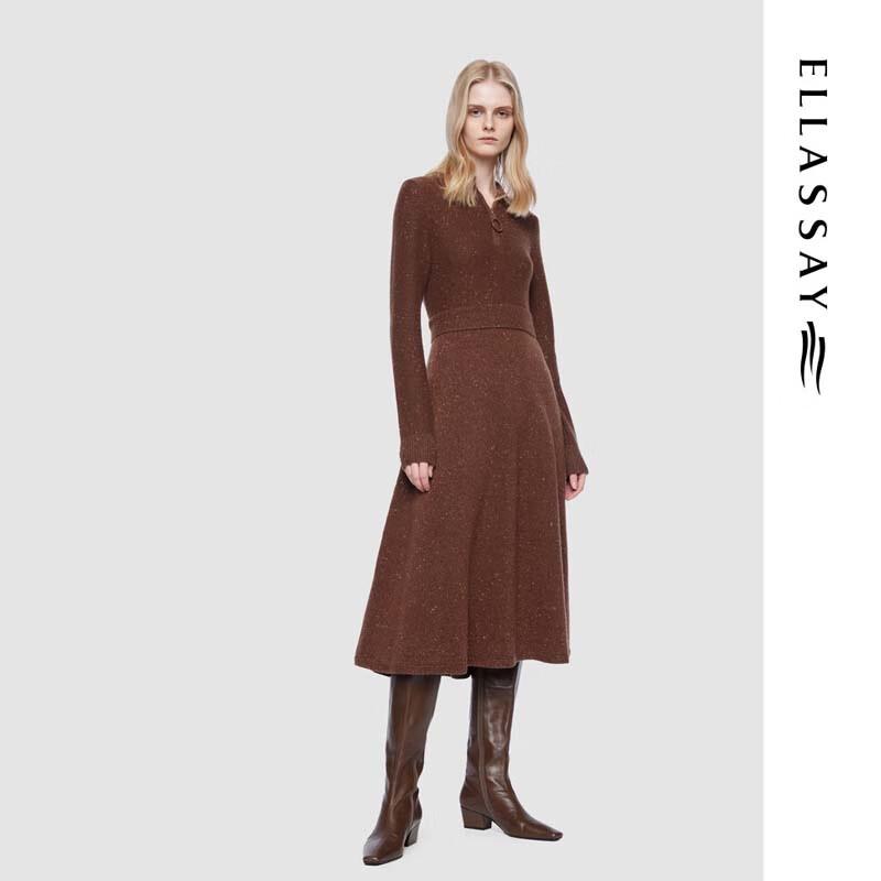ELLASSAY Elegant Wool Cashmere Knit Midi Dress