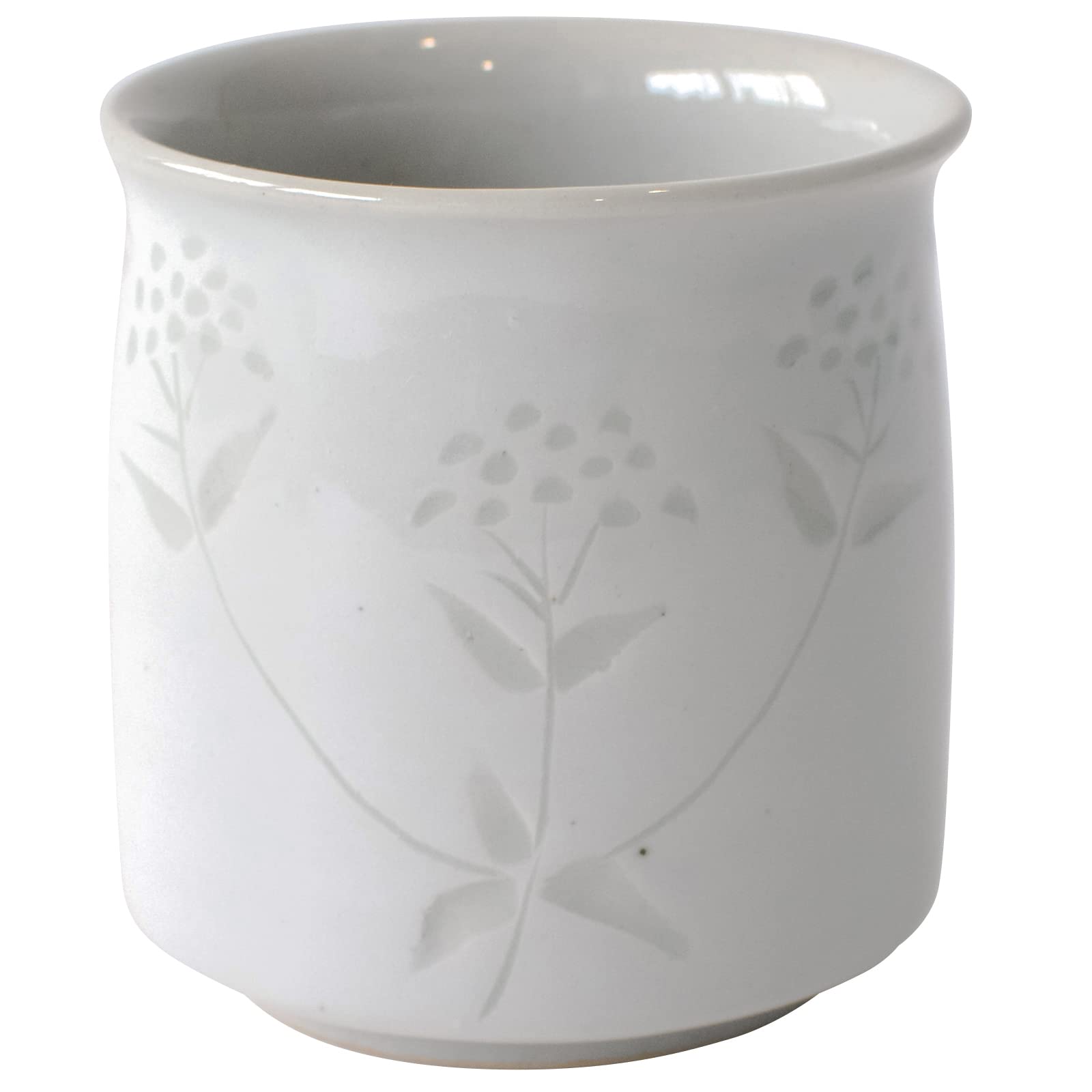 

Bankoyaki Aigama Aigama Banko Ware White Carved Ominaeshi Microwave and Dishwasher Made in Teacup, Large, 210ml, Carve, Pattern, Gray, Safe, Japan, серый