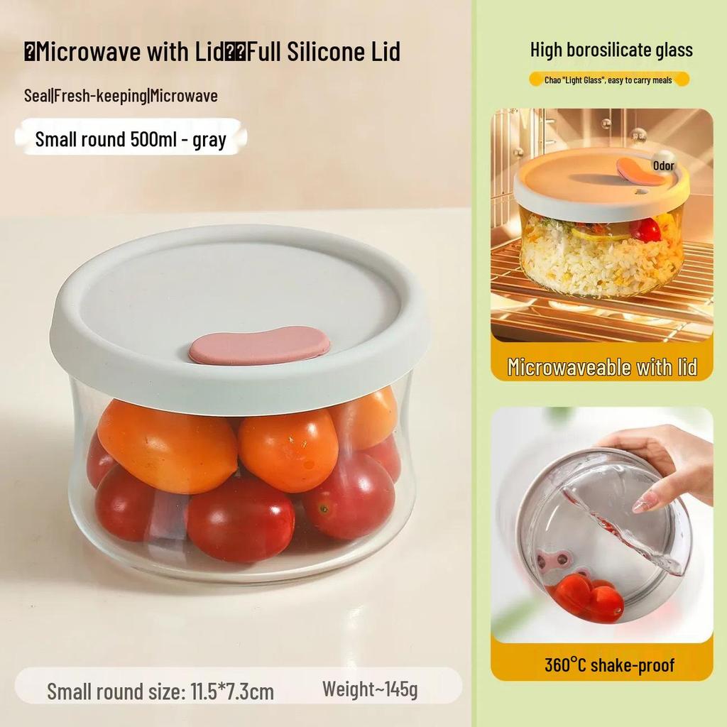 Ultra-Light Borosilicate Glass Lunch Container with Lid, Microwave & Fridge Safe