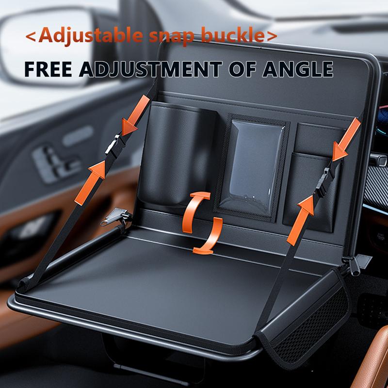 SEAMETAL Car Laptop Holder Leather Car Seat Back Hanging Notebook Table Portable Auto Computer Desk Dining Tablet Bracket Food Organizer