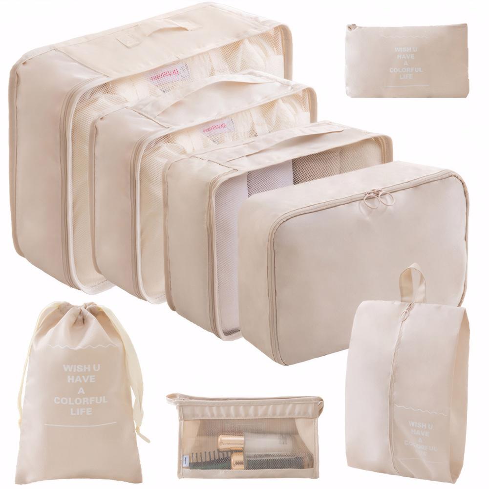 8 Pieces Set Travel Organizer Storage Bags Suitcase Organizer Bags Clothes Shoes Cosmetics Toiletries Storage Bags for Travel