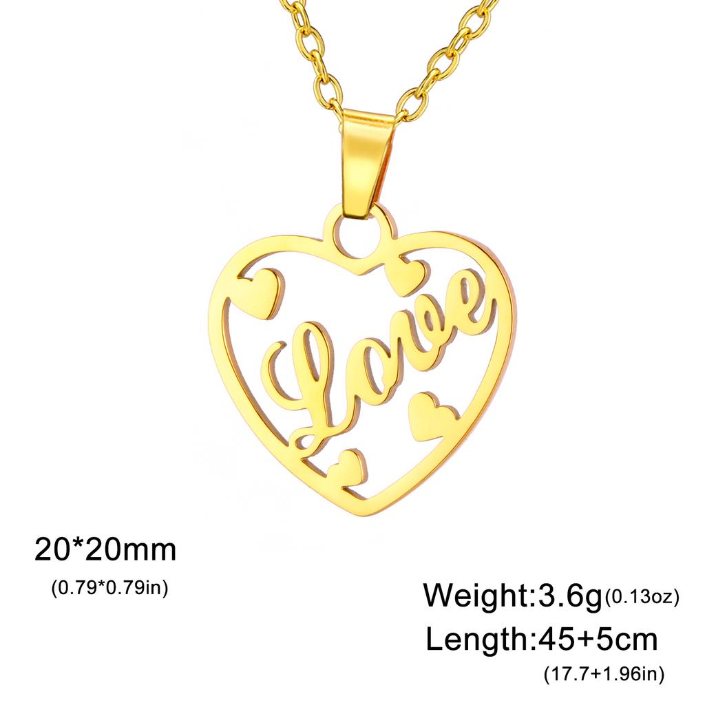 NANA MOM HOPE LOVE DREAM Pendant Stainless Steel Necklace Men and Women Fashion Valentine's Day Gift Jewelry Gift