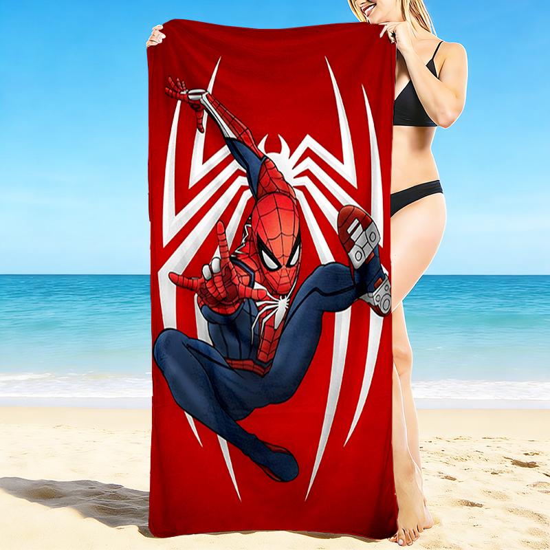1Pc Spiderman Action Beach Towel, Quick Dry, Multi-Use for Beach Pool Gym Yoga Home Travel, Christmas, Halloween, Xmas Gift M929105