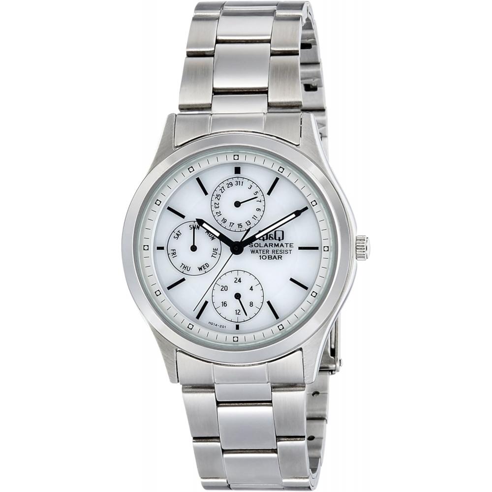 

Yes Q Q [Q Q] Watch SOLARMATE Solar Mate H014 201 Men s Silver