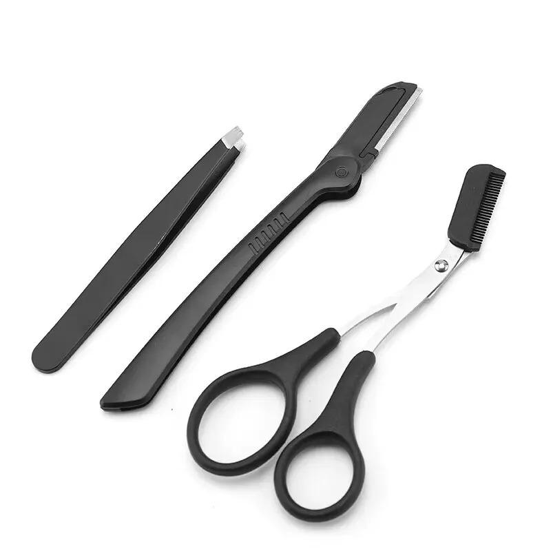 

3 шт. Триммер для бровейинструменты для красоты для начинающихтриммер для бровей ножницыбезопасный типзащита от царапинмакро бритва