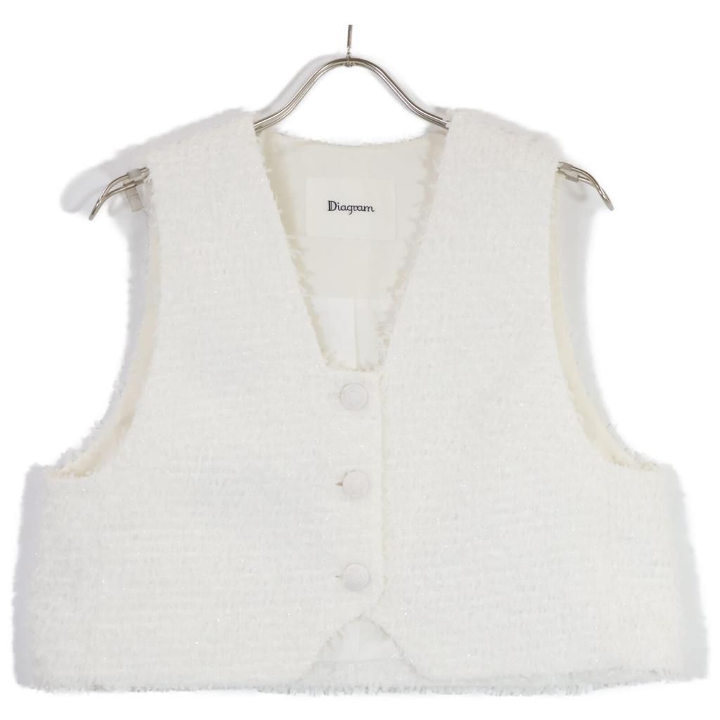 Diagram Good Condition 23 Year Old Tweed Shorts Jacket 36 whiteUsed