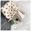 Cute Corduroy Handbag Fresh Strawberry Drawstring Bag Key Headphone Data Cable Organizer Pouch Student Makeup Bag Toiletry Bag
