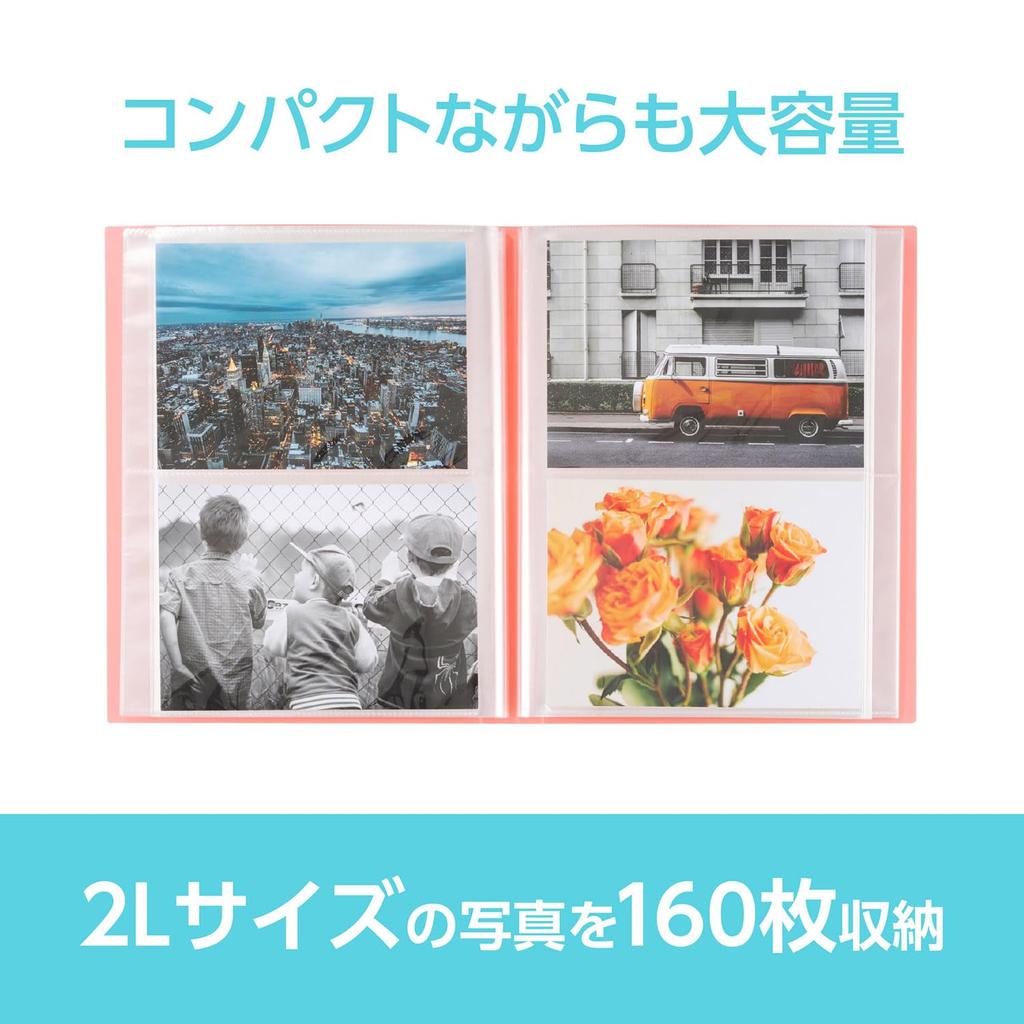 HAKUBA Beaut Clear 160 Photo Sack Case Photo 4977187536393 Pocket-Style Album, [2L Size, Sheets, Pink] Storage, Pocket-Style, Included, Album,
