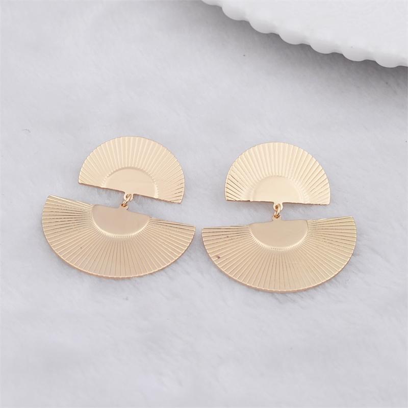 Double-layers Fan Shape Women's Hanging Earrings Uneven Semicircular Pendants Drop Earrings Hyperbole Ear Jewelry 2026 New