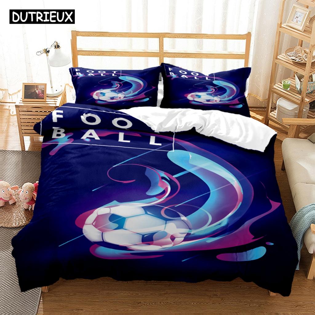 Soccer Cover Digital Print Polyester Bedding Sets Child Kids Covers Boys Bed Linen Set For Teens King Size Bedding Set