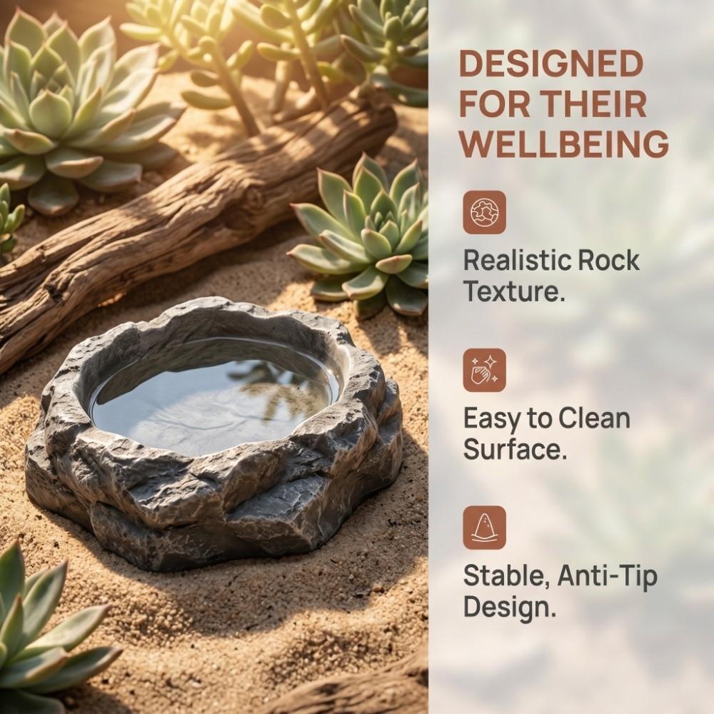 Easy Clean Climbing Pet Food Bowl Anti-slip Reptile Food Bowl Gecko