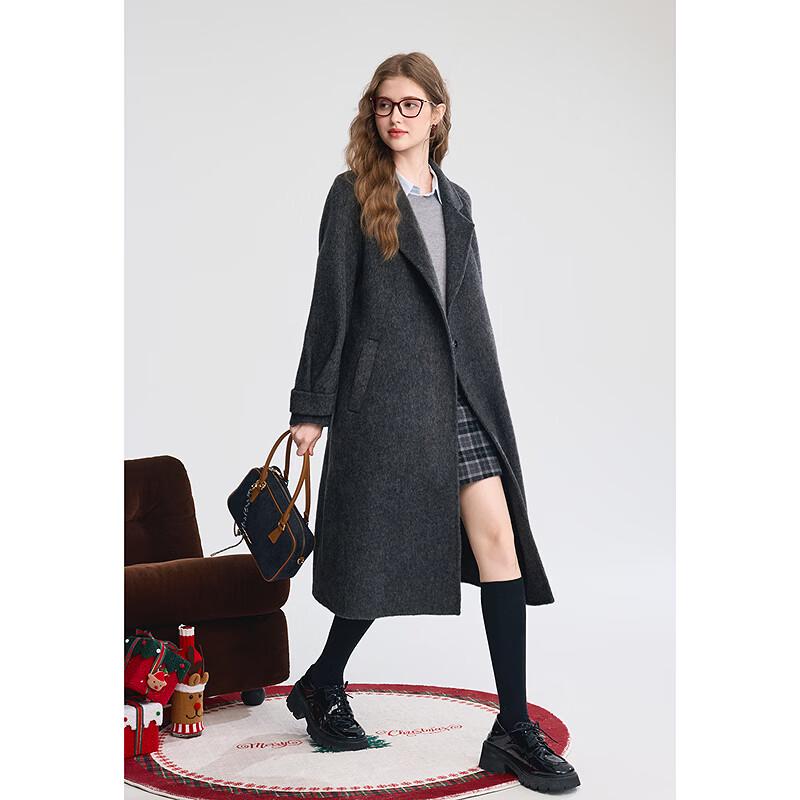 Betu Women's 100% Wool Lapel Winter Overcoat