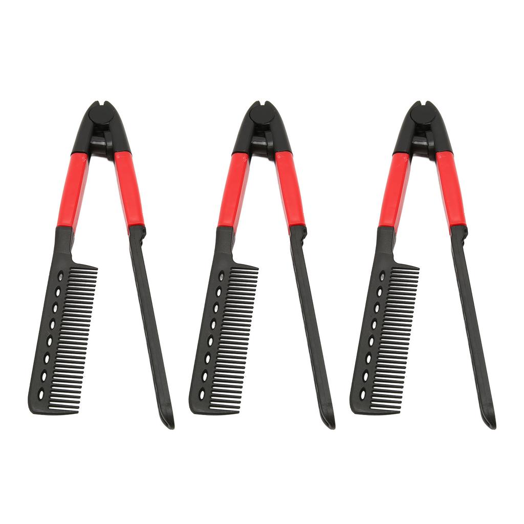 3 Stück V-förmiger Styling-Haarkamm Hochtemperaturbeständiger Haarglättungskamm zum Glätten von verknotetem Haar