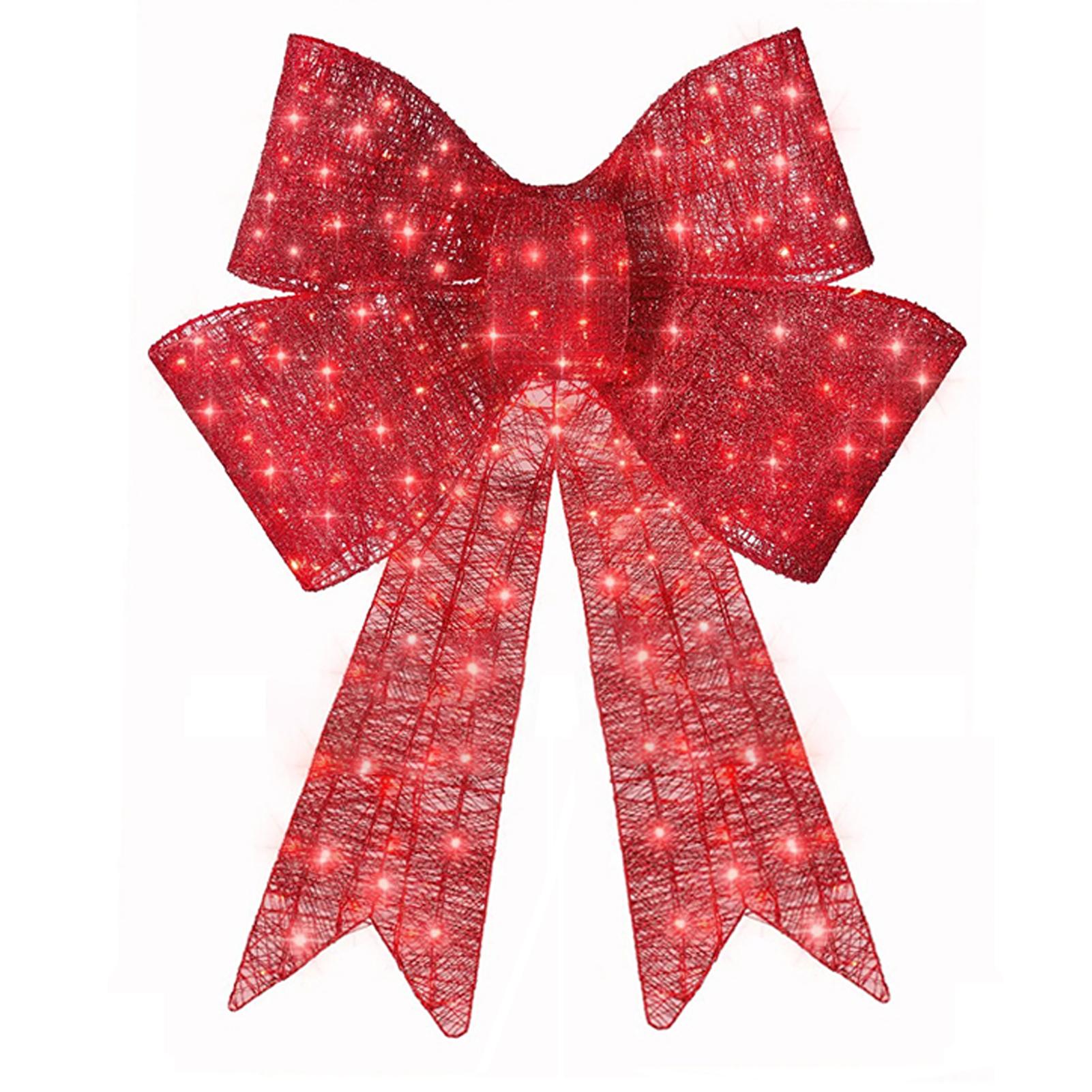 

Christmas Glowing Bow LED Lights Large Christmas Bows Lit Bow Illuminate Yard Decoration Outdoor Decorations Yard