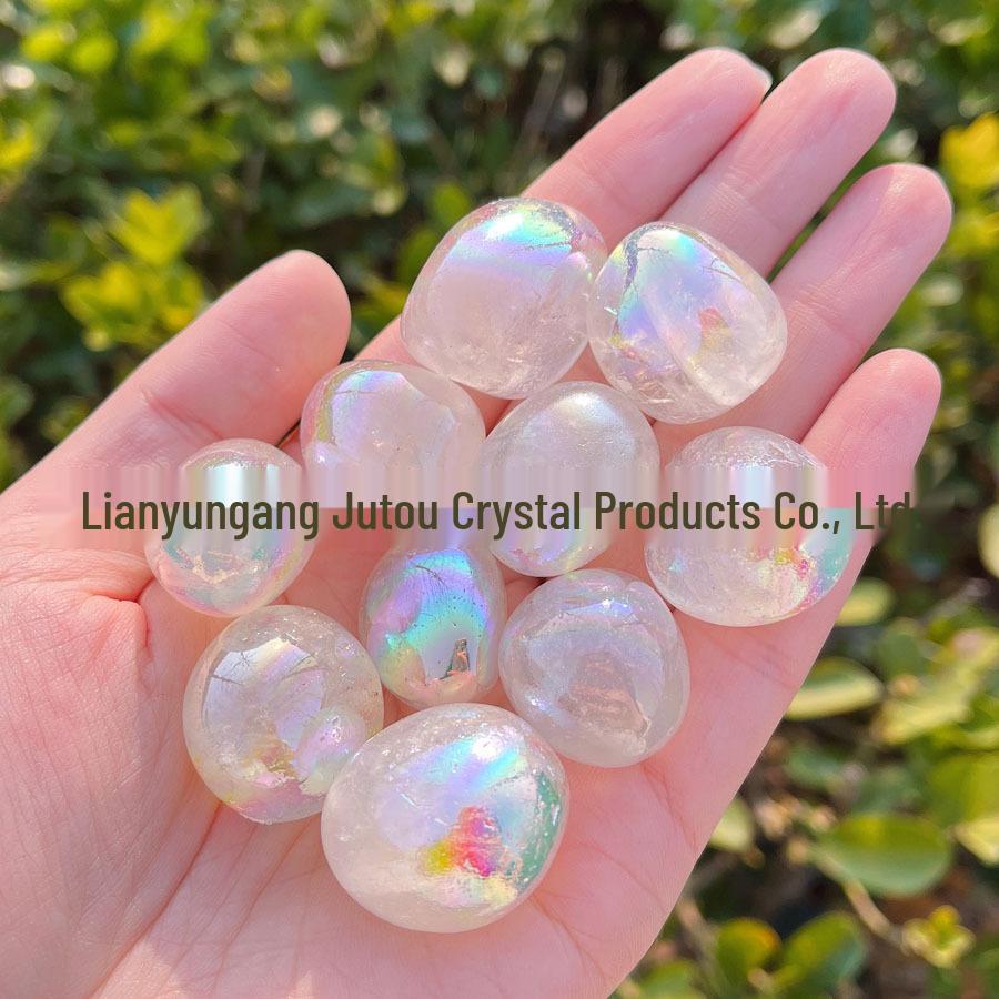 Natural White AB Crystal Rainbow Rolling Stone Children s Science Decor