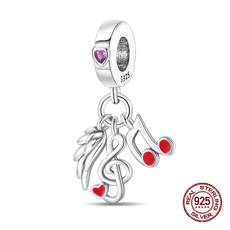 100% Copper Guitar Sax Headphones Musical Instrument Charms Beads Fit Pandachoriginal Bracelets Diy Jewelry