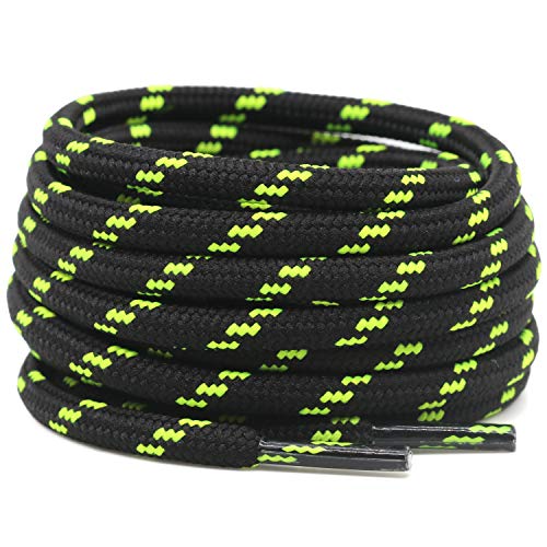 2 Pairs Work Boots Shoe Laces Diameter 4.5mm Heavy Duty Hiking Shoelaces for Men Women Round German Training Shoelace