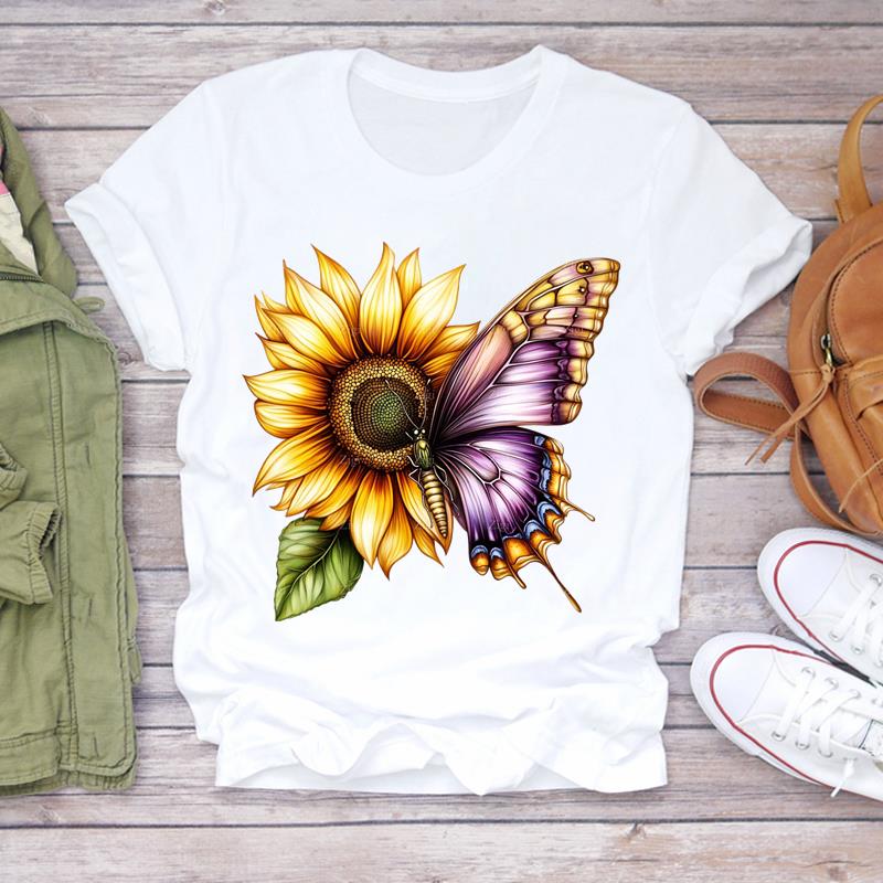 (Asian Size) Women Tee sweet love heart trend cute Top Clothing Casual  Short Sleeve T Shirt Fashion Print Lady Female Graphic T-shirts