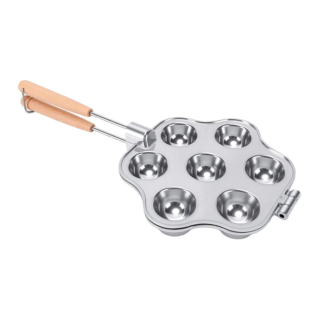 Open Pies Cookie Maker Anti Stick Aluminum Alloy Open Pies Cookie Baking Maker with Wood Handles for Tarts Cupcakes