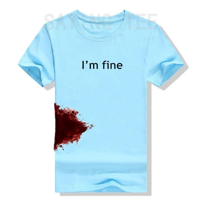 I'm Fine Graphic Novelty Sarcastic Movie Halloween Costume Humor Scary Funny T Shirt Gifts for WoClothing Graphic Tee