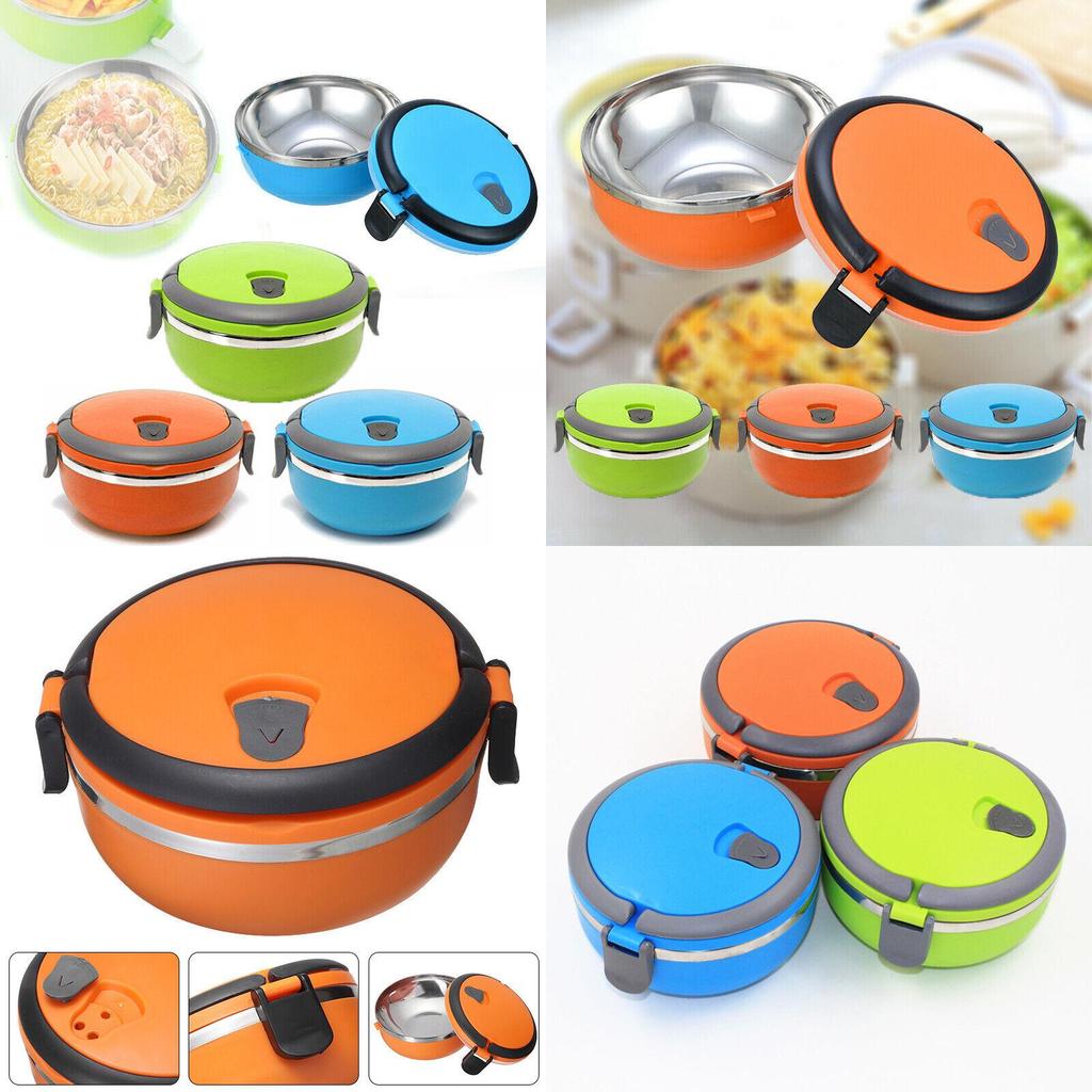 Modern Minimalist Stainless Steel Round Lunch Box For Adults 5l Capacity Multiple Layers Microwave Incompatible