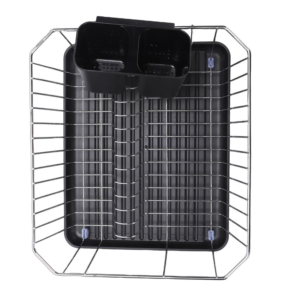 Dish Drying Rack Iron Dish Drainer Rack with Utensil Holder for Kitchen Counter Sink Spoons and Forks