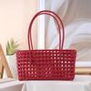 Handgefertigte Plastik-Hohlgeflecht-Tasche Landhausstil Große Kapazität Strand-Tragetasche Eimer-Tasche Damen-Handtasche Sommer-Strandtasche