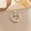 Colored Zircon Love Pendant for Women Fashionable Palace Style Elegant and Versatile Stainless Steel Chain Random Colors