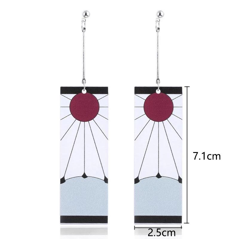 1 Paar Kamado Tanjirou Ohrringe Japanischer Anime Dämon Slayer Eardrop Cosplay Prop Cartoon Schmuck für Männer Frauen