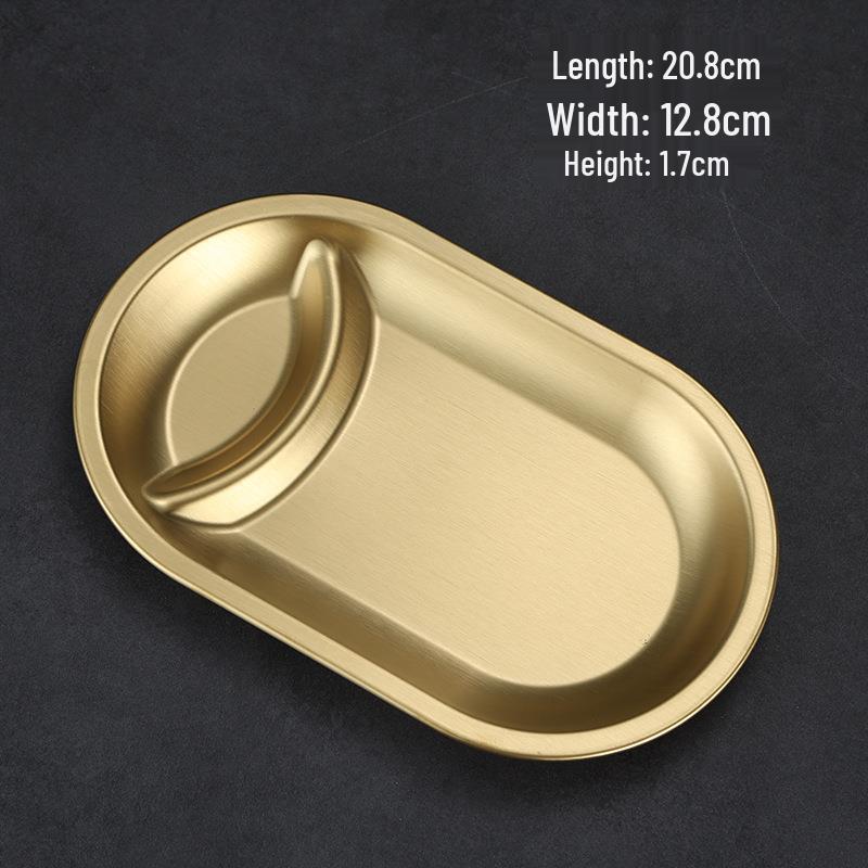 Korean Stainless Steel BBQ Gold Cutlery Round Plate