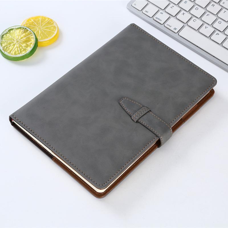 Customizable Color-Changing PU Leather Business Notebook with Buckle - B5 Size