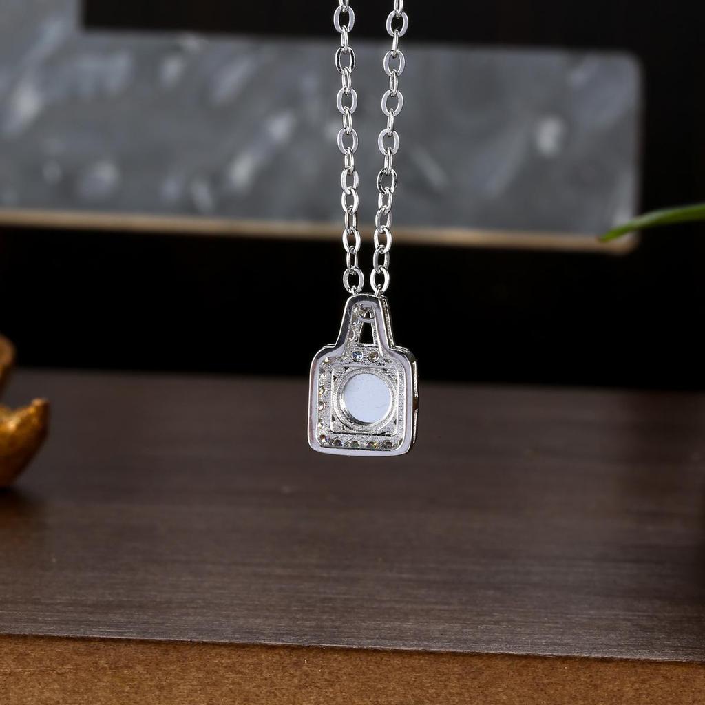 Burmese Blue Water Jade Gourd Pendant Necklace with S925 Silver - Chinese Style for Women