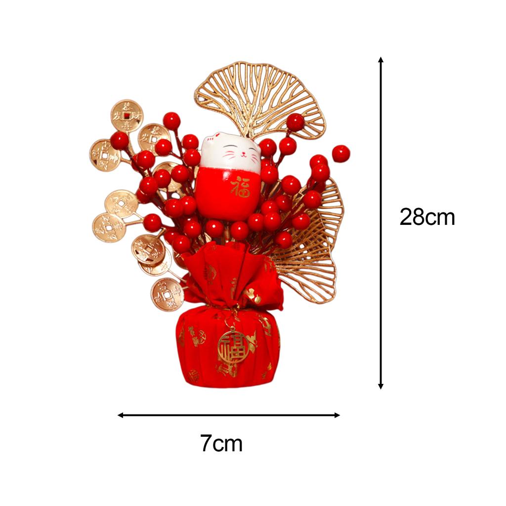 Chinese Lunar Year Decoration Gift Lucky Tree Artificial Potted for China Spring Festival Office Birthday Graduation Wedding