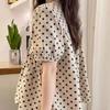 Sweet Korean Polka Dot Shirt Women's Clothing Loose Short Sleeve Summer Fashion Shirring Casual Spliced All-match O-Neck Blouse