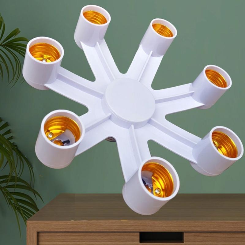 2/3/4/5/6/7 In 1 Light Bulb Socket Splitter, E26/E27 Light Socket Adapter Conventer, Standard Base LED Bulb Converter