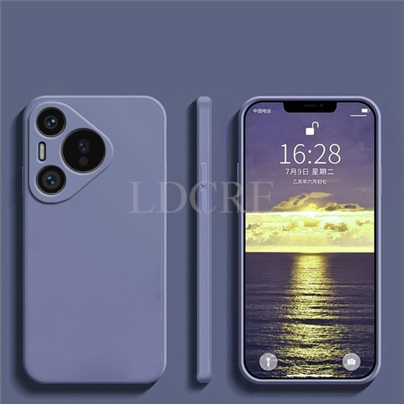 Для Huawei Pura 70 чехол жидкий силиконовый простой чехол Huawei Pura 70 чехол TPU мягкий резиновый защитный чехол для телефона Pura 70 чехол Huawei Pura 70