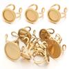 2pcs Thickened Stainless Steel Adjustable Ring Settings Blank Base Fit Round Cabochons Ring Bezels Ring Base For Jewelry Making