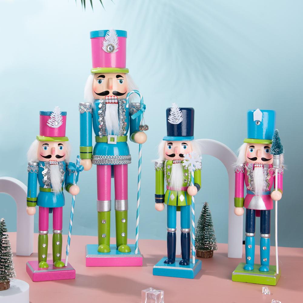 Colorful Candy-themed Wooden Nutcracker