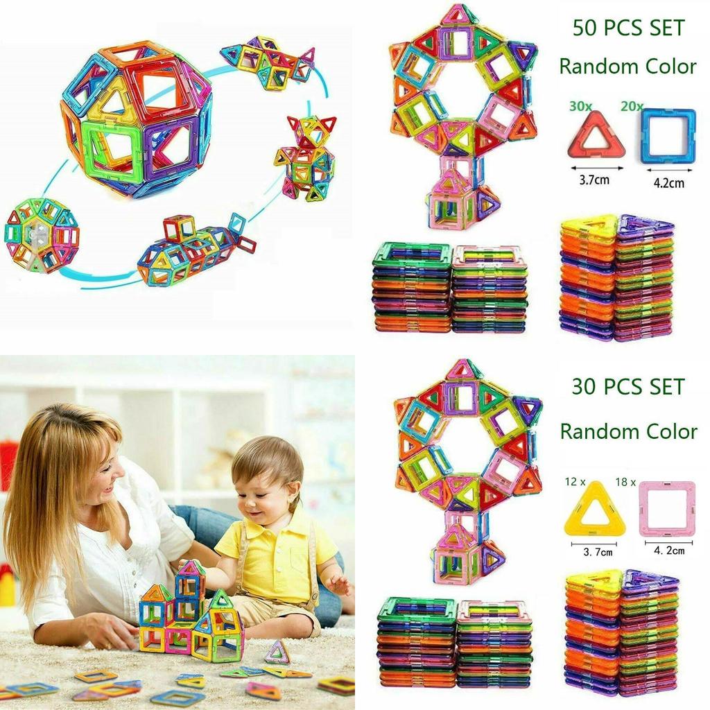 Educational Magnetic Blocks Building Kit Featuring Durable Nontoxic Plastic And Bright Multicolor Design