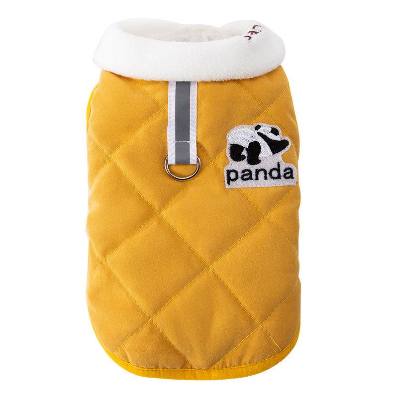 Thickened cat clothes autumn and winter warm lapel quilting cotton traction vest cotton clothes dog small and medium dog pet clothing