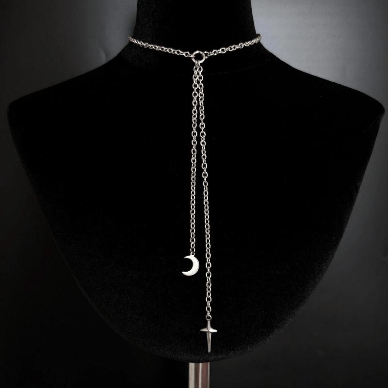 Heart And Sword Pendant Necklace For Women Goth Accessories Necklace Y2K Fashion Choker