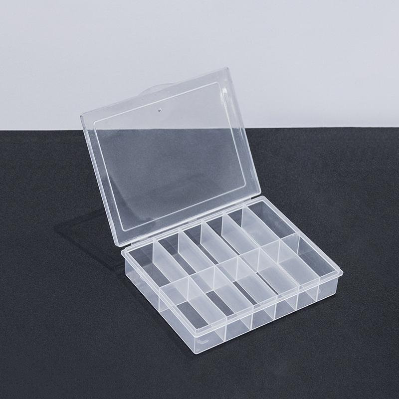 12 Grids Transparent Empty Nail Foils Storage Box Plastic Jewelry Beads Gems  False Nail Art Tips Box Case Organizer