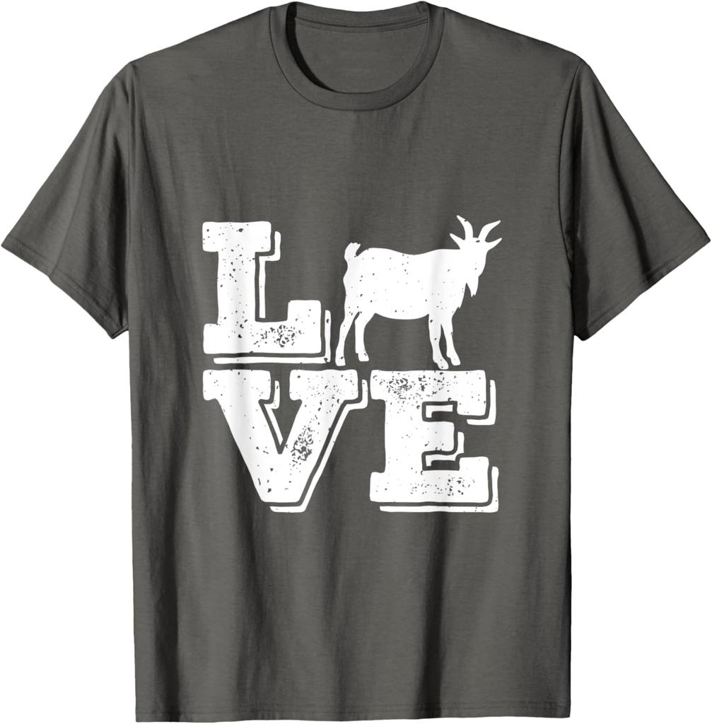 Goat Love Graphic Tee Men Funny Farm Animal Lover Casual Cotton TShirt